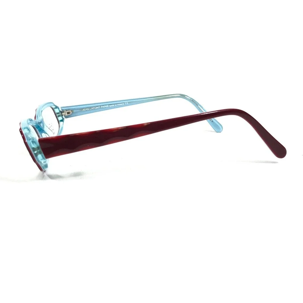 Jean Lafont Eyeglasses Frames KITSCH 615 Blue Burgundy Red Ribbed 50-16-142
